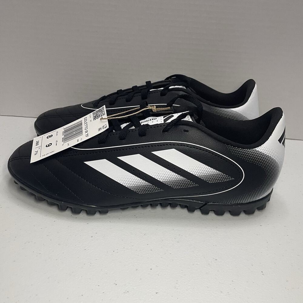 Adidas Mens Size 8 Turf Cleats NEW OPEN Goletto IX TF Core Black White IH0083